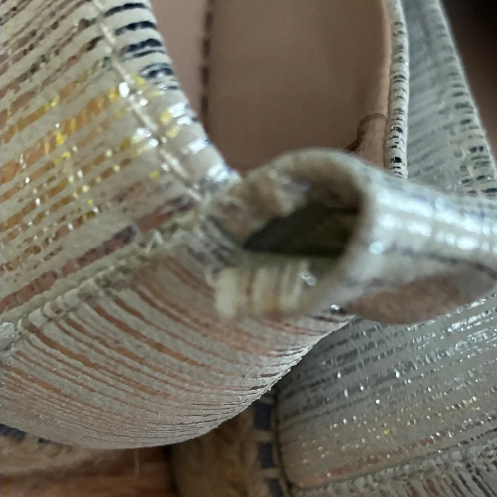 DKNY Shimmering Silver Espadrilles